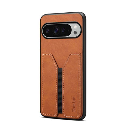 For Google Pixel 10 Pro XL Denior D07 DV Elastic Card Slot PU Back Cover Phone Case(Brown) - Google Cases by Denior | Online Shopping UK | buy2fix