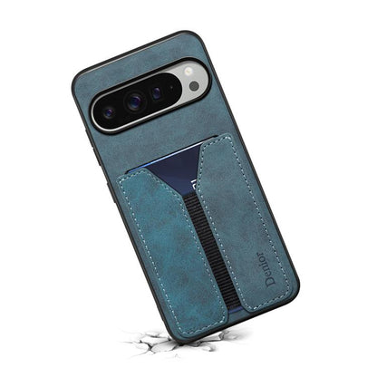 For Google Pixel 10 Pro XL Denior D07 DV Elastic Card Slot PU Back Cover Phone Case(Blue) - Google Cases by Denior | Online Shopping UK | buy2fix