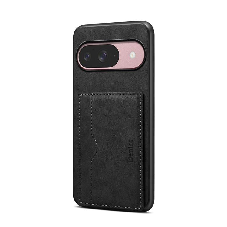 For Google Pixel 10 Pro / Pixel 10 Denior D08 PU Single Card Slot Holder Phone Case(Black) - Google Cases by Denior | Online Shopping UK | buy2fix