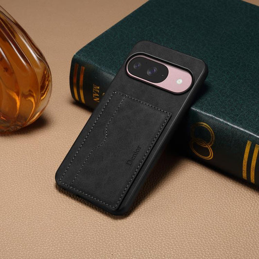 For Google Pixel 10 Pro / Pixel 10 Denior D08 PU Single Card Slot Holder Phone Case(Black) - Google Cases by Denior | Online Shopping UK | buy2fix
