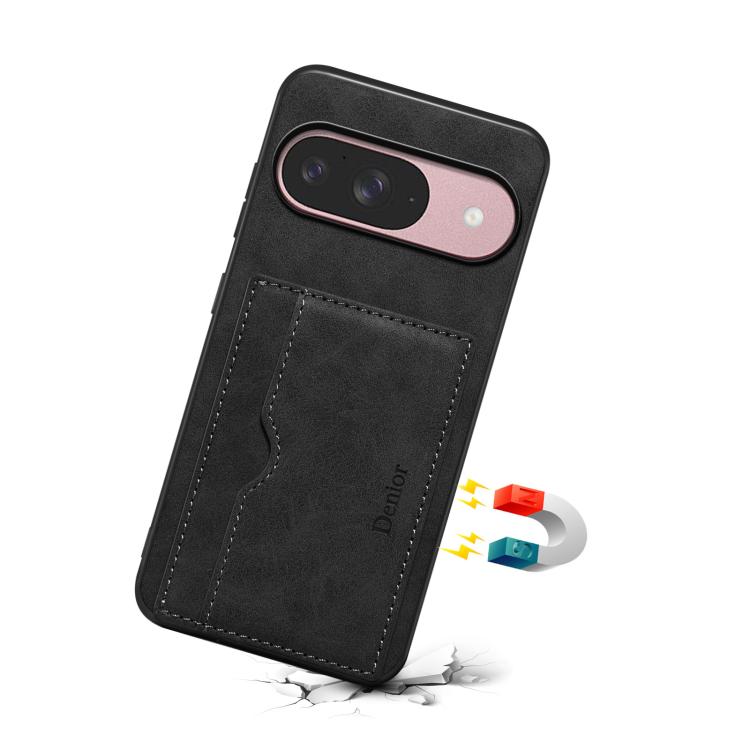 For Google Pixel 10 Pro / Pixel 10 Denior D08 PU Single Card Slot Holder Phone Case(Black) - Google Cases by Denior | Online Shopping UK | buy2fix