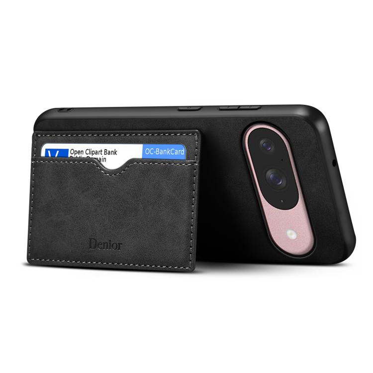 For Google Pixel 10 Pro / Pixel 10 Denior D08 PU Single Card Slot Holder Phone Case(Black) - Google Cases by Denior | Online Shopping UK | buy2fix