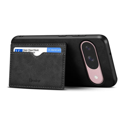 For Google Pixel 10 Pro / Pixel 10 Denior D08 PU Single Card Slot Holder Phone Case(Black) - Google Cases by Denior | Online Shopping UK | buy2fix