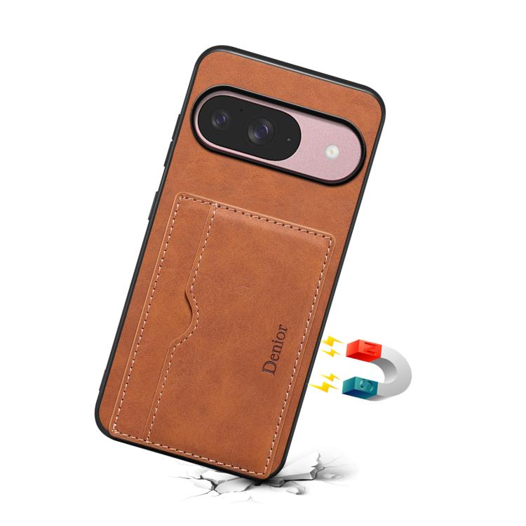 For Google Pixel 10 Pro / Pixel 10 Denior D08 PU Single Card Slot Holder Phone Case(Brown) - Google Cases by Denior | Online Shopping UK | buy2fix