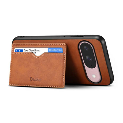 For Google Pixel 10 Pro / Pixel 10 Denior D08 PU Single Card Slot Holder Phone Case(Brown) - Google Cases by Denior | Online Shopping UK | buy2fix