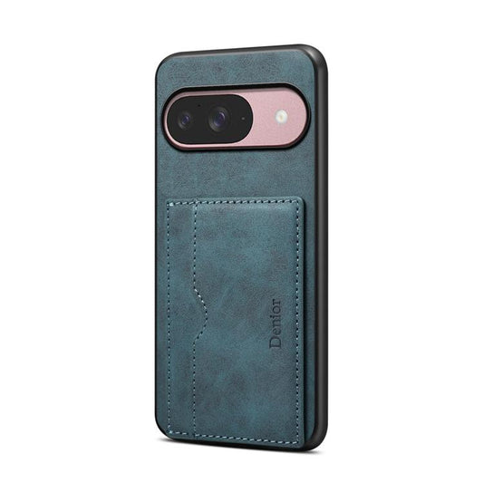 For Google Pixel 10 Pro / Pixel 10 Denior D08 PU Single Card Slot Holder Phone Case(Blue) - Google Cases by Denior | Online Shopping UK | buy2fix