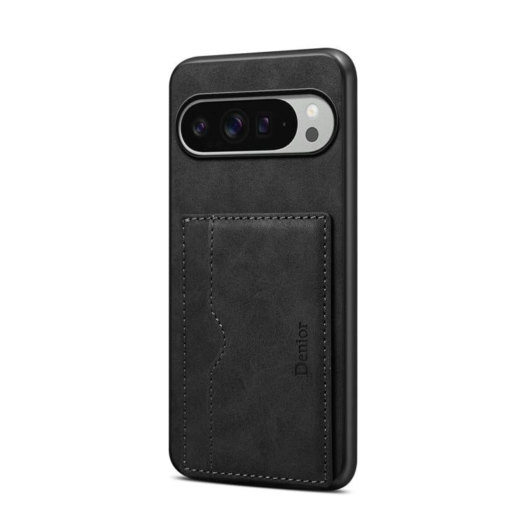For Google Pixel 10 Pro XL Denior D08 PU Single Card Slot Holder Phone Case(Black) - Google Cases by Denior | Online Shopping UK | buy2fix