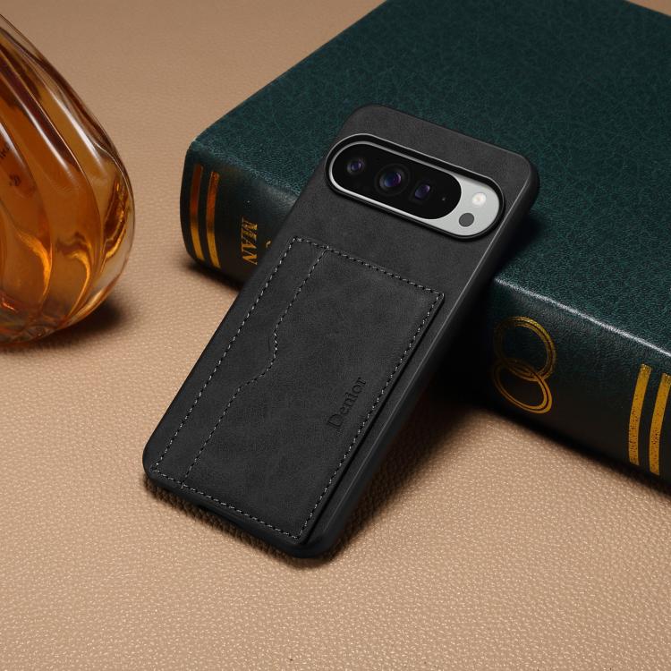 For Google Pixel 10 Pro XL Denior D08 PU Single Card Slot Holder Phone Case(Black) - Google Cases by Denior | Online Shopping UK | buy2fix