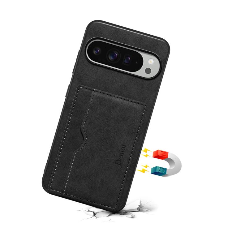 For Google Pixel 10 Pro XL Denior D08 PU Single Card Slot Holder Phone Case(Black) - Google Cases by Denior | Online Shopping UK | buy2fix