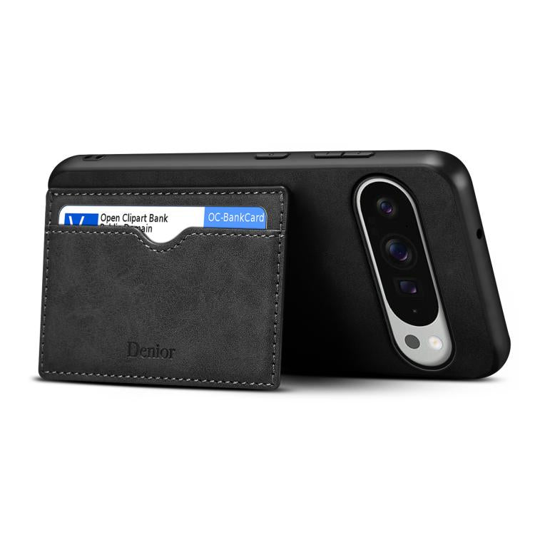 For Google Pixel 10 Pro XL Denior D08 PU Single Card Slot Holder Phone Case(Black) - Google Cases by Denior | Online Shopping UK | buy2fix