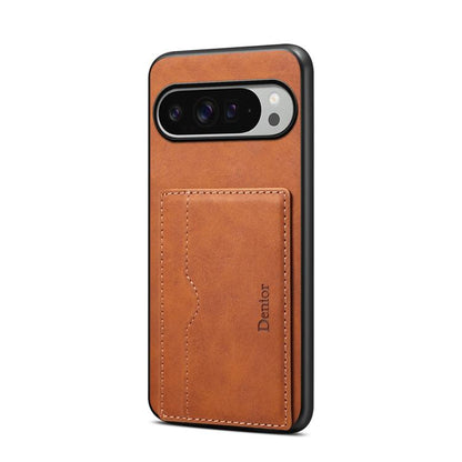 For Google Pixel 10 Pro XL Denior D08 PU Single Card Slot Holder Phone Case(Brown) - Google Cases by Denior | Online Shopping UK | buy2fix