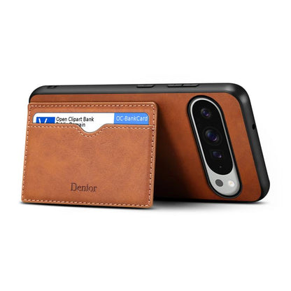 For Google Pixel 10 Pro XL Denior D08 PU Single Card Slot Holder Phone Case(Brown) - Google Cases by Denior | Online Shopping UK | buy2fix