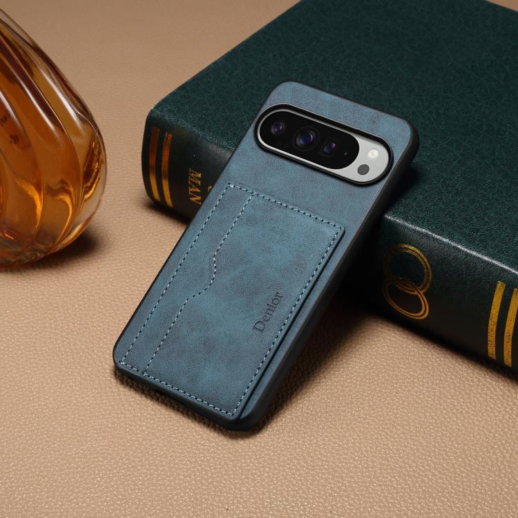 For Google Pixel 10 Pro XL Denior D08 PU Single Card Slot Holder Phone Case(Blue) - Google Cases by Denior | Online Shopping UK | buy2fix