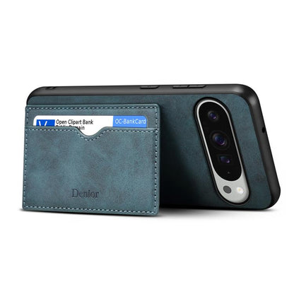 For Google Pixel 10 Pro XL Denior D08 PU Single Card Slot Holder Phone Case(Blue) - Google Cases by Denior | Online Shopping UK | buy2fix