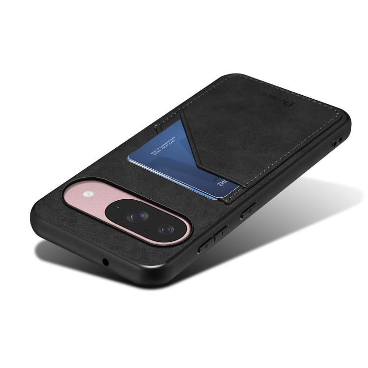 For Google Pixel 10 Pro / Pixel 10 Denior D09 PU Dual Card Slot Back Cover Phone Case(Black) - Google Cases by Denior | Online Shopping UK | buy2fix