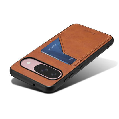 For Google Pixel 10 Pro / Pixel 10 Denior D09 PU Dual Card Slot Back Cover Phone Case(Brown) - Google Cases by Denior | Online Shopping UK | buy2fix