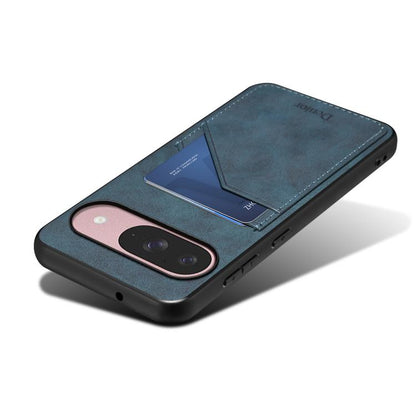 For Google Pixel 10 Pro / Pixel 10 Denior D09 PU Dual Card Slot Back Cover Phone Case(Blue) - Google Cases by Denior | Online Shopping UK | buy2fix