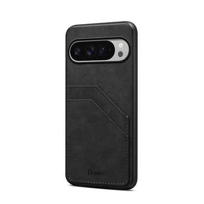 For Google Pixel 10 Pro XL Denior D09 PU Dual Card Slot Back Cover Phone Case(Black) - Google Cases by Denior | Online Shopping UK | buy2fix