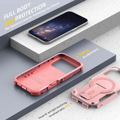 For iPhone 17 Pro Armor Magsafe Holder PC Hybrid TPU Phone Case(Pink) - iPhone 17 Pro Cases by buy2fix | Online Shopping UK | buy2fix