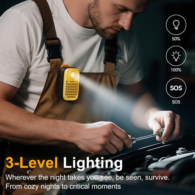 JOYROOM JR-MS03 IP67 Waterproof Portable Clip-on Magnetic Mini Bluetooth Speaker(Black Yellow) - Mini Speaker by JOYROOM | Online Shopping UK | buy2fix