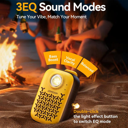 JOYROOM JR-MS03 IP67 Waterproof Portable Clip-on Magnetic Mini Bluetooth Speaker(Black Yellow) - Mini Speaker by JOYROOM | Online Shopping UK | buy2fix