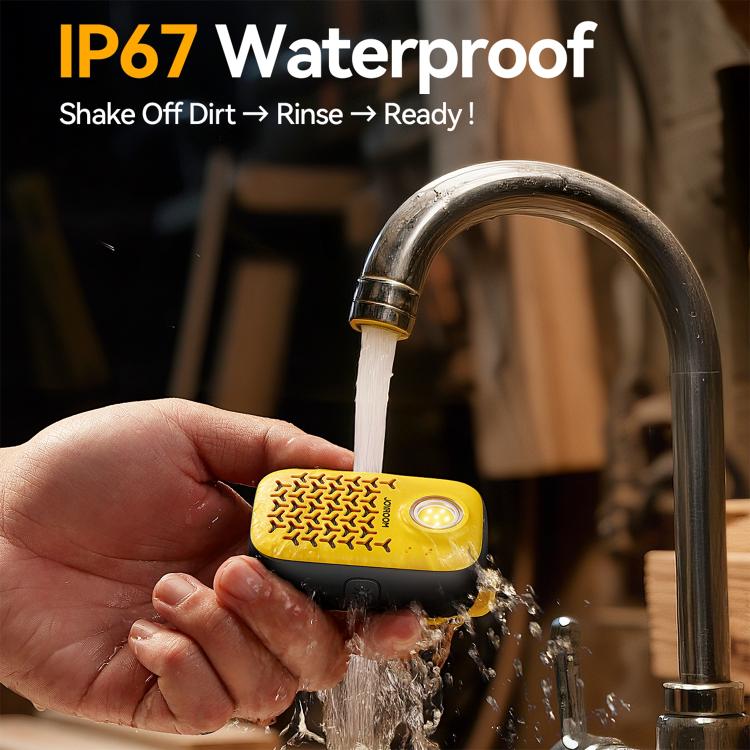 JOYROOM JR-MS03 IP67 Waterproof Portable Clip-on Magnetic Mini Bluetooth Speaker(Black Yellow) - Mini Speaker by JOYROOM | Online Shopping UK | buy2fix