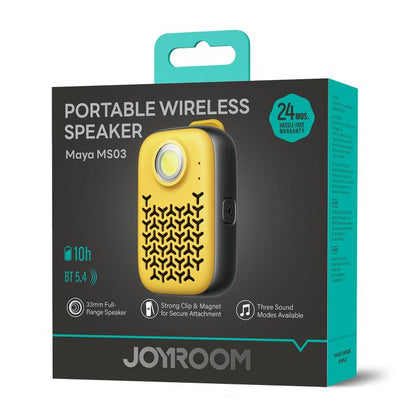 JOYROOM JR-MS03 IP67 Waterproof Portable Clip-on Magnetic Mini Bluetooth Speaker(Black Yellow) - Mini Speaker by JOYROOM | Online Shopping UK | buy2fix