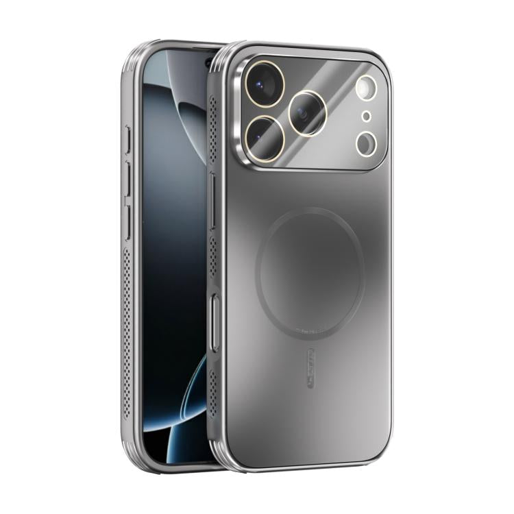 For iPhone 17 Pro ABEEL Heat Dissipation Frosted MagSafe Phone Case with Lens Film(Silver) - iPhone 17 Pro Cases by buy2fix | Online Shopping UK | buy2fix