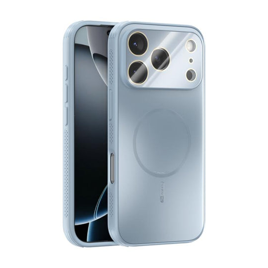 For iPhone 17 Pro ABEEL Heat Dissipation Frosted MagSafe Phone Case with Lens Film(Light Blue)