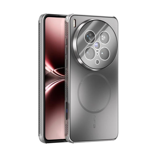 For vivo X200 Ultra ABEEL Heat Dissipation Frosted MagSafe Phone Case with Lens Film(Silver)