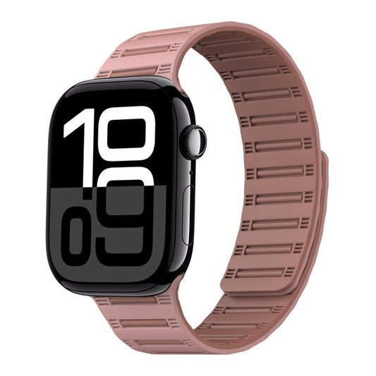 For Apple Watch 42mm / 41mm / 40mm / 38mm Cylinder Magnetic Two-color Loop Silicone Watch Band(Oxford Pink Rose Grey) - Watch Bands by buy2fix | Online Shopping UK | buy2fix