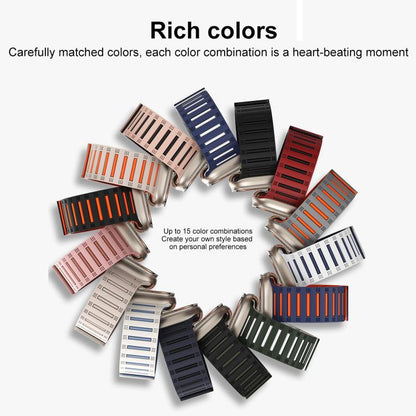 For Apple Watch 46mm / 49mm / 45mm / 44mm Cylinder Magnetic Two-color Loop Silicone Watch Band(Starlight Orange) - Watch Bands by buy2fix | Online Shopping UK | buy2fix