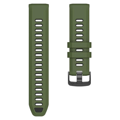 For Garmin Forerunner 970 Two Color Steel Buckle Silicone Watch Band(Army Green Black) - Watch Bands by buy2fix | Online Shopping UK | buy2fix