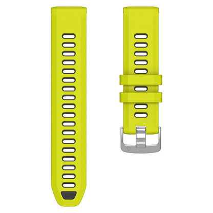 For Garmin Forerunner 970 Two Color Steel Buckle Silicone Watch Band(Lime Black) - Watch Bands by buy2fix | Online Shopping UK | buy2fix