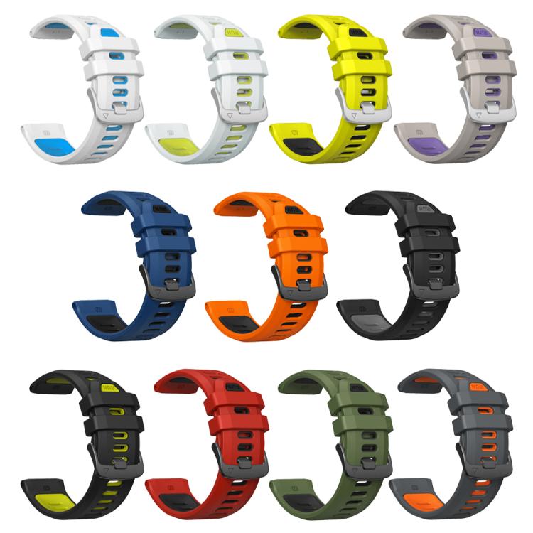 For Garmin Forerunner 970 Two Color Steel Buckle Silicone Watch Band(Black Grey) - Watch Bands by buy2fix | Online Shopping UK | buy2fix