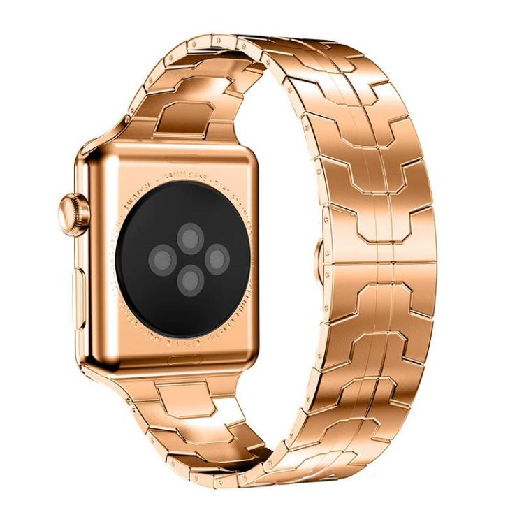 For Apple Watch 42 / 44 / 45 / 46 / 49mm xDfind Butterfly Buckle Stainless Steel Watch Band(Rose Gold) - Watch Bands by xDfind | Online Shopping UK | buy2fix