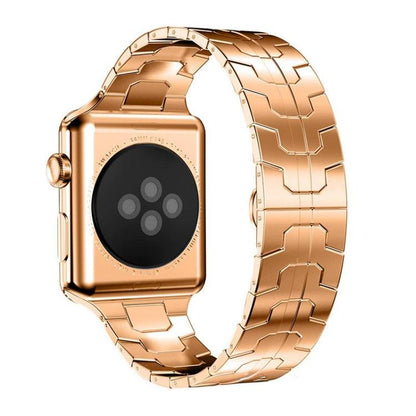 For Apple Watch 42 / 44 / 45 / 46 / 49mm xDfind Butterfly Buckle Stainless Steel Watch Band(Rose Gold) - Watch Bands by xDfind | Online Shopping UK | buy2fix