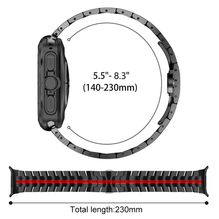 For Samsung Galaxy Watch8 / 8 Classic xDfind Butterfly Buckle Stainless Steel Watch Band(Black Orange) - Watch Bands by xDfind | Online Shopping UK | buy2fix