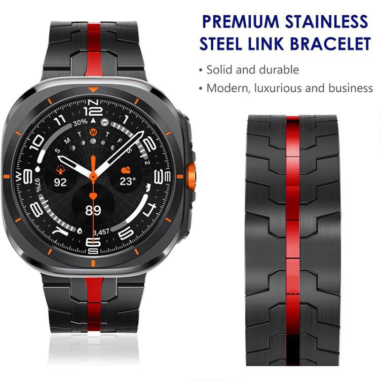 For Samsung Galaxy Watch8 / 8 Classic xDfind Butterfly Buckle Stainless Steel Watch Band(Black Gold) - Watch Bands by xDfind | Online Shopping UK | buy2fix