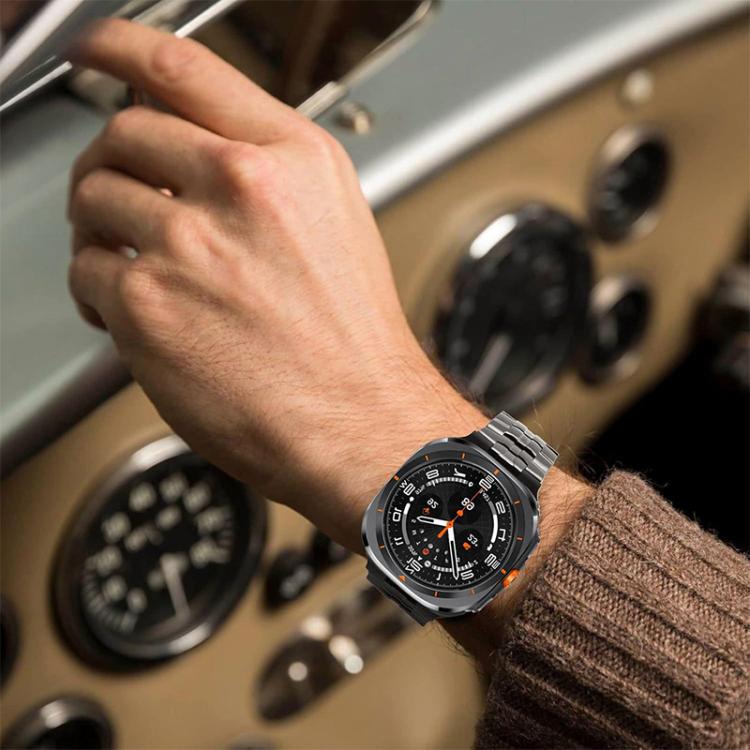 For Samsung Galaxy Watch Ultra / Ultra 2025 xDfind Butterfly Buckle Stainless Steel Watch Band(Black Gold) - Watch Bands by xDfind | Online Shopping UK | buy2fix