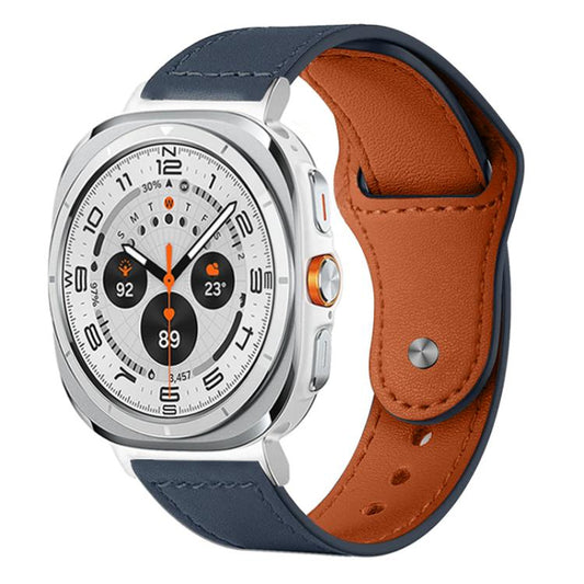 For Samsung Galaxy Watch Ultra / Ultra 2025 xDfind Rivet Buckle Genuine Leather Watch Band(Dark Blue) - Watch Bands by xDfind | Online Shopping UK | buy2fix