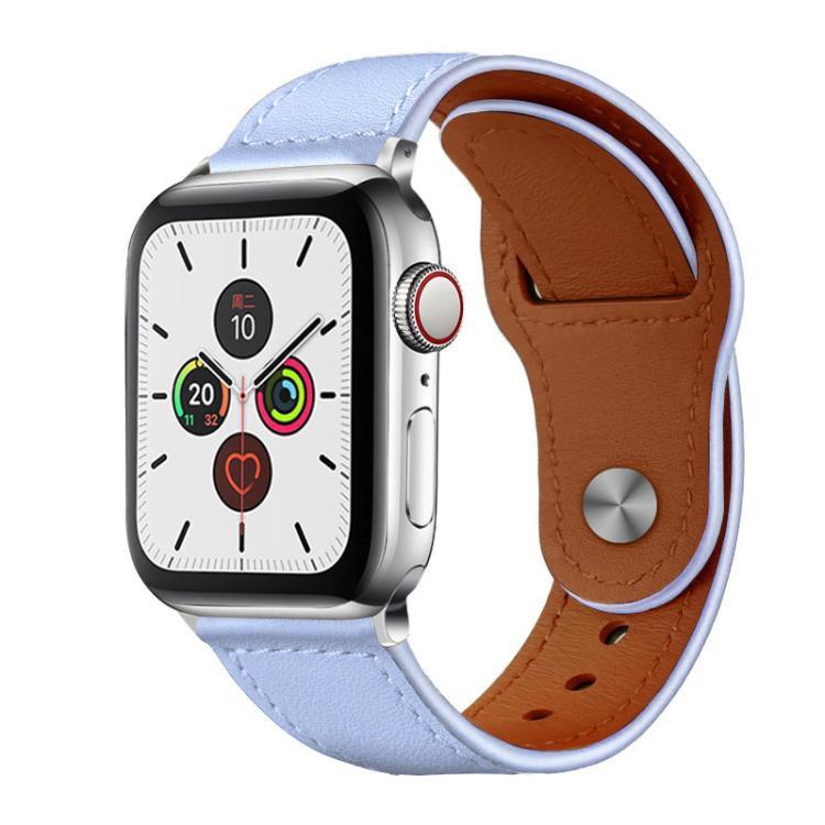 For Apple Watch 38 / 40 / 41 / S10 42mm xDfind Rivet Buckle Genuine Leather Watch Band(Lavender) - Watch Bands by xDfind | Online Shopping UK | buy2fix