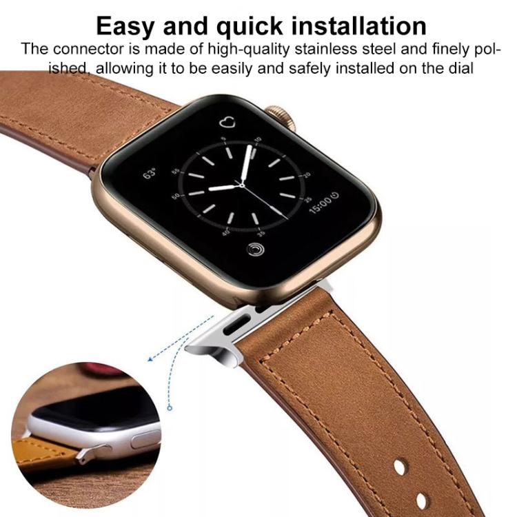 For Apple Watch 42 / 44 / 45 / 46 / 49mm xDfind Rivet Buckle Genuine Leather Watch Band(Jujube Red) - Watch Bands by xDfind | Online Shopping UK | buy2fix
