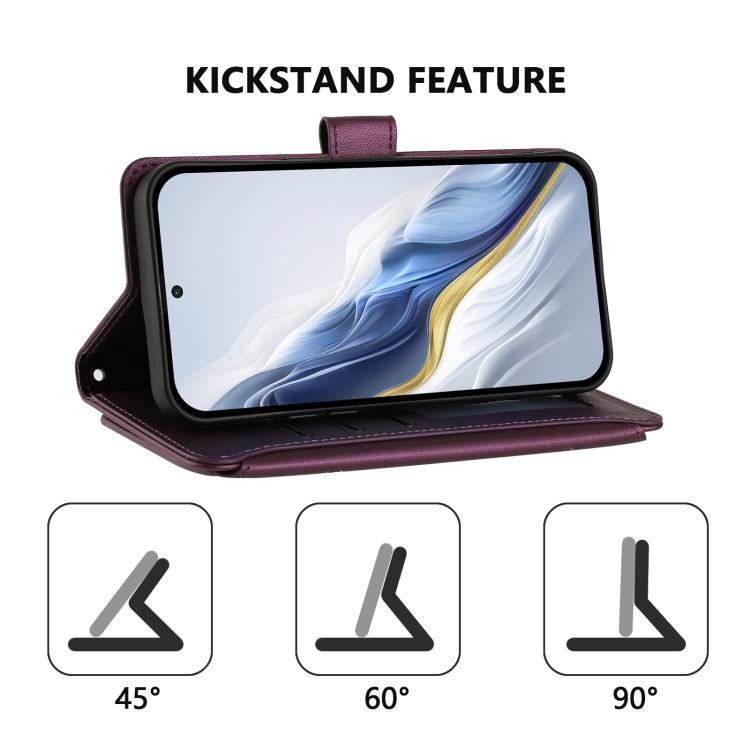 For Google Pixel 10 Pro XL / 9 Pro XL Butterfly Love Flower Multi-card Zipper Wallet Leather Phone Case(Dark Purple) - Google Cases by buy2fix | Online Shopping UK | buy2fix