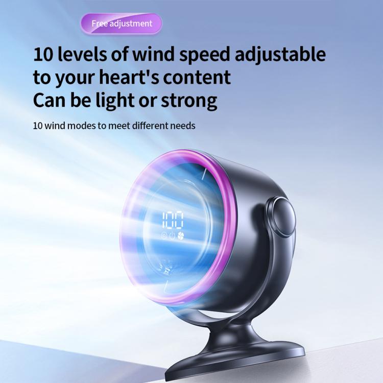 LS01 Bladeless Digital Display Desktop Circulation Fan(Grey) - Electric Fans by buy2fix | Online Shopping UK | buy2fix