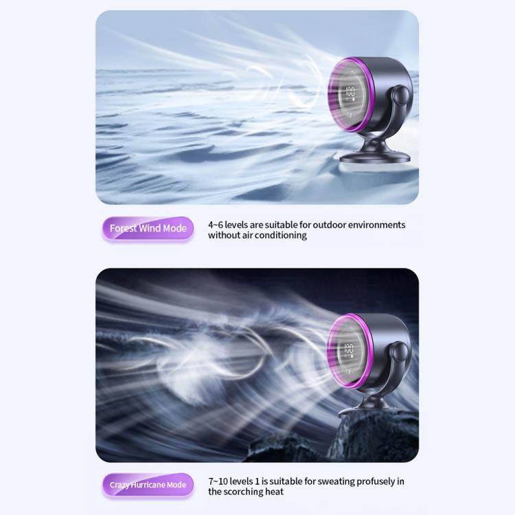 LS01 Bladeless Digital Display Desktop Circulation Fan(Grey) - Electric Fans by buy2fix | Online Shopping UK | buy2fix