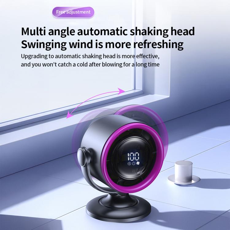 LS01 Bladeless Digital Display Desktop Circulation Fan(Grey) - Electric Fans by buy2fix | Online Shopping UK | buy2fix