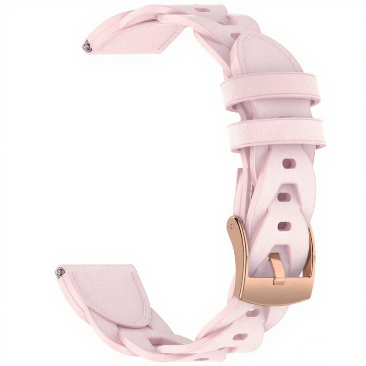 18mm Rose Gold Buckle Twist Leather Watch Band(Pink) - 18mm Bands by buy2fix | Online Shopping UK | buy2fix