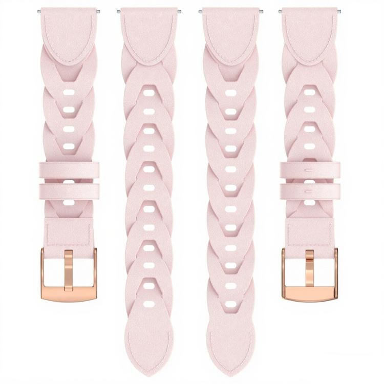 18mm Rose Gold Buckle Twist Leather Watch Band(Pink) - 18mm Bands by buy2fix | Online Shopping UK | buy2fix