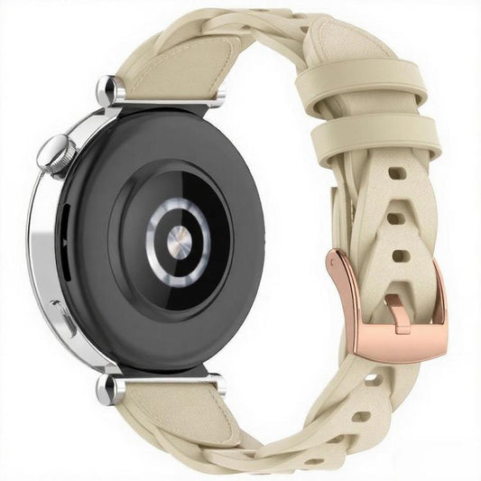 18mm Rose Gold Buckle Twist Leather Watch Band(Apricot) - 18mm Bands by buy2fix | Online Shopping UK | buy2fix